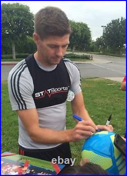 Steven Gerrard Signed Adidas Size 5 Soccer Ball Dc/coa (proof) Rare (football)