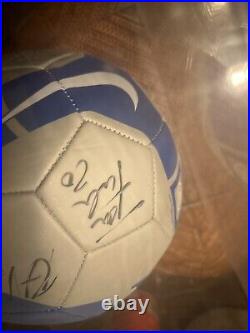 Taylor Twellman, Rob Valentino And Shalrie Joseph Autographed Soccer Ball