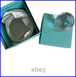 Tiffany &Co SIGNED CRYSTAL GLASS SOCCER BALL NWOT