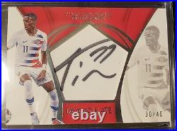 Timothy Weah 2018-19 Panini immaculate Ball Swatch Rookie Auto /40 RC USA