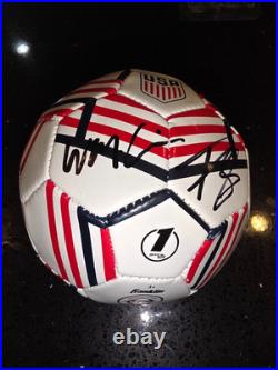 Tyler Adams & Weston McKennie signed USA mini Soccer Ball World Cup JSA auto