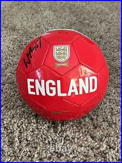 WAYNE ROONEY Autographed England Soccer Football Ball EXACT PROOF Three Lions