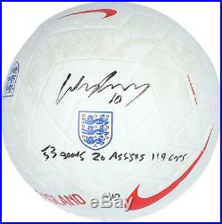 Wayne Rooney England National Team Signed White USA Soccer Ball & Inscs LE 10