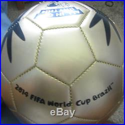 Wayne Rooney Signed Gold 2014 World Cup Brazil Soccer Ball Size 5 with proof