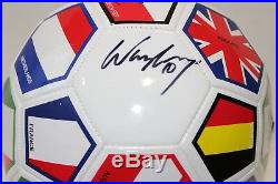 Wayne Rooney Signed International Flags Soccer Ball (Beckett COA) Autograph