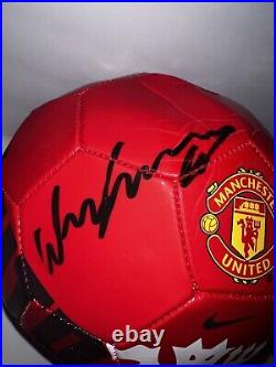 Wayne Rooney Signed Manchester United soccer ball Beckett COA B55577