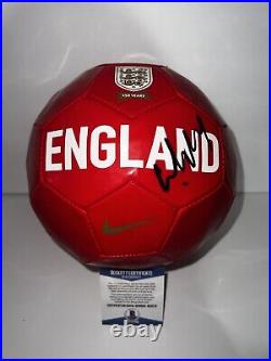 Wayne Rooney Signed Manchester United soccer ball Beckett COA B55578