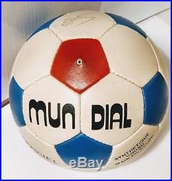 World Cup Football MUNDIAL Original TRICOLORE ELAST UNUSED Signed M. Platini #5