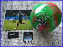 World Cup! Mexico Chicharito Hernandez Rafa Marquez Autographed Soccer Ball COA