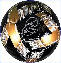 Xavi FC Barcelona Autographed Black & Gold Adidas Soccer Ball ICONS