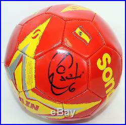 Xavi Hernandez Autographed Spain Soccer Ball PSA/DNA COA in Display Case
