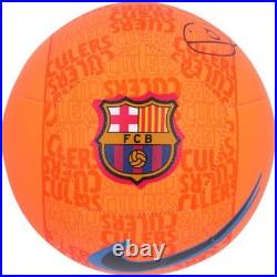 Xavi Hernandez Barcelona Autographed Nike Orange Logo Soccer Ball