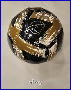 Xavi Signed Black & Gold Adidas Soccer Ball In Quatar 2021 Icons Certificate
