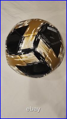 Xavi Signed Black & Gold Adidas Soccer Ball In Quatar 2021 Icons Certificate